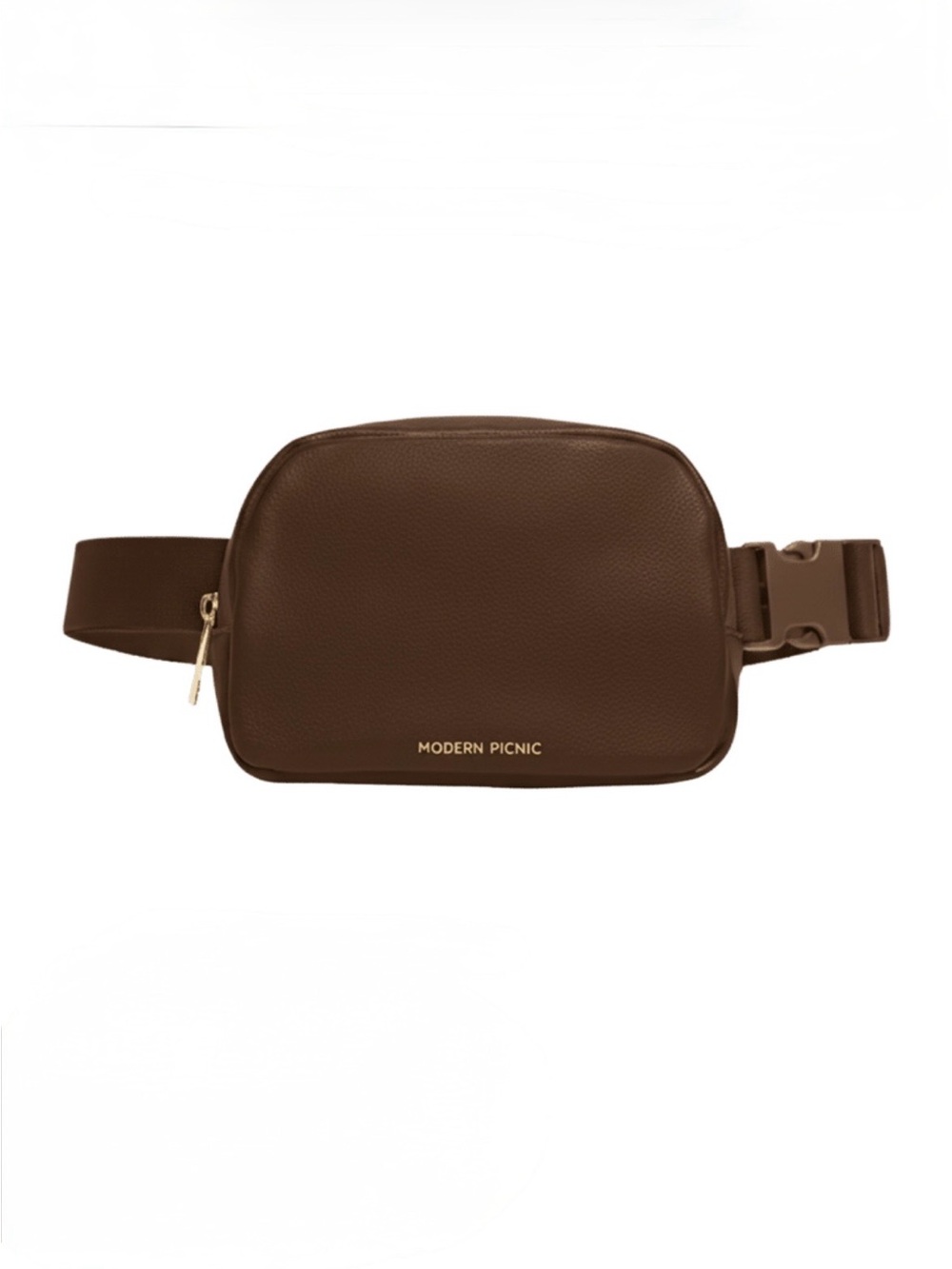 Modern Picnic Fanny Pack in Brown Pebble Faux Leather. Brand new!